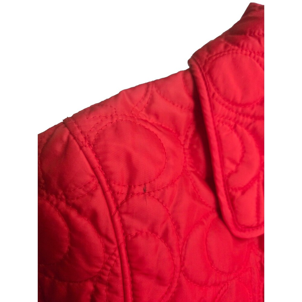 Coach logo orange quilted‎ snap-up jacket - long sleeve, pockets - L - Picture 2 of 8